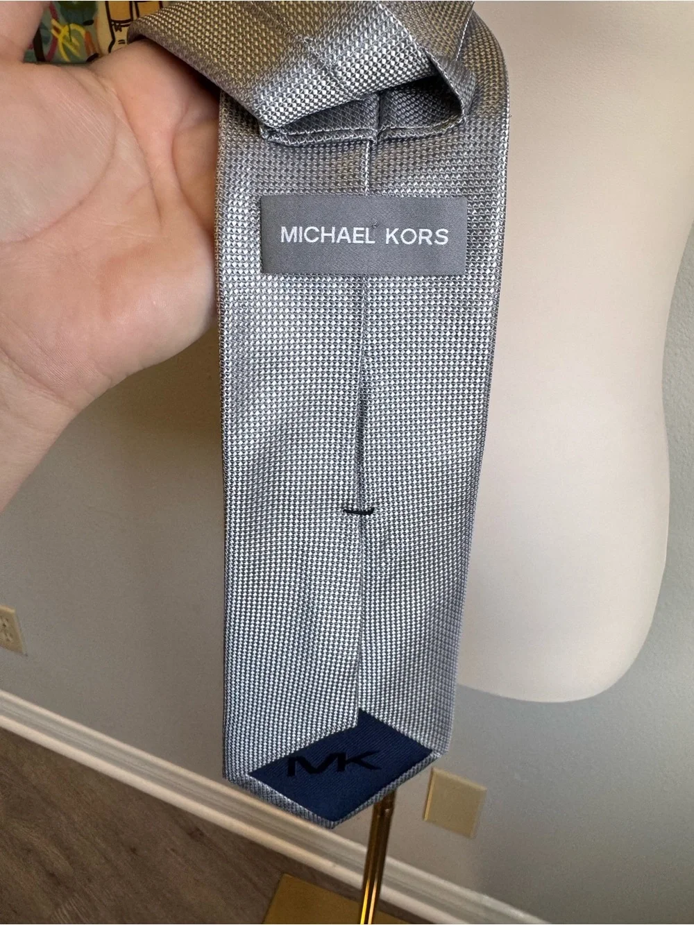 NEW Mens Michael Kors Classic Silver Men's Necktie